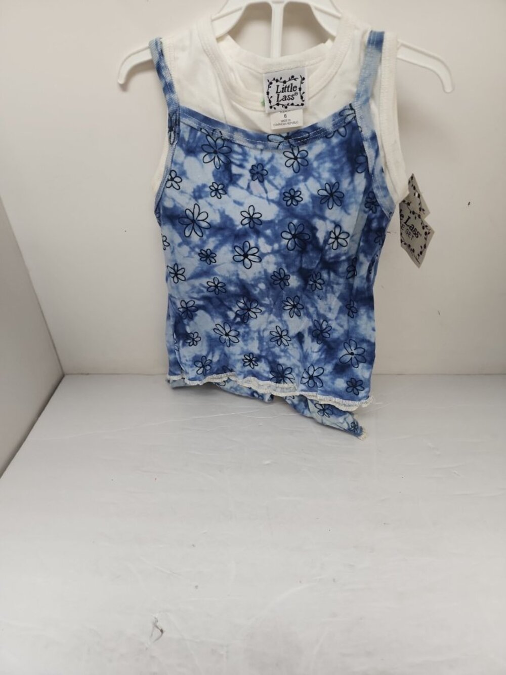 Little Lass Girl's 3-Piece Set Blue Floral Print Size 6 New !!!